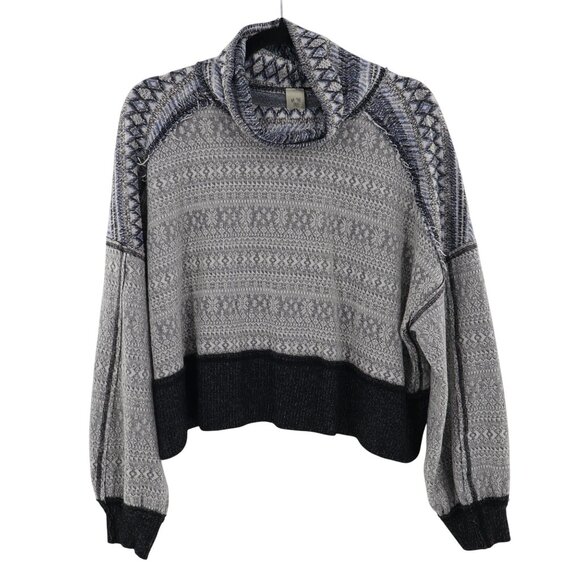 We The Free Sweaters - We The Free At The Lodge Fair Isle Sweater Womens S Gray Boho Casual Baggy Loose